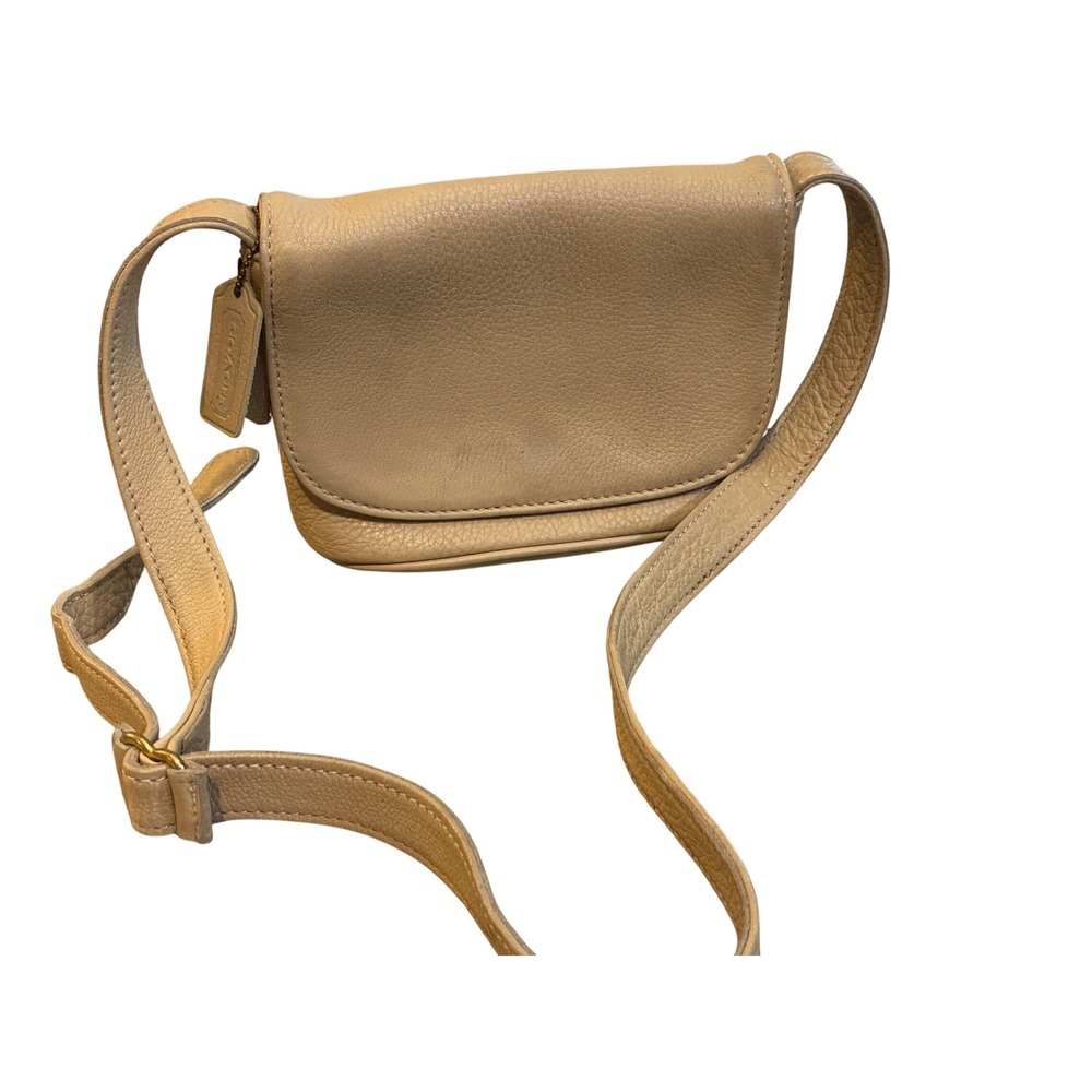 Coach Crossbody Bag Women Small Beige Good Vintage Leather B6R-4919 Made in USA